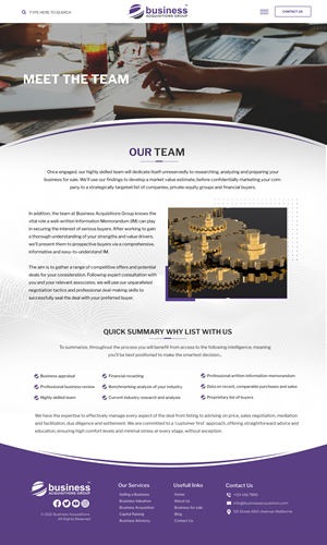 Web Design par Blue Sparrow pour Business Acquisitions Group | Design : #30130400