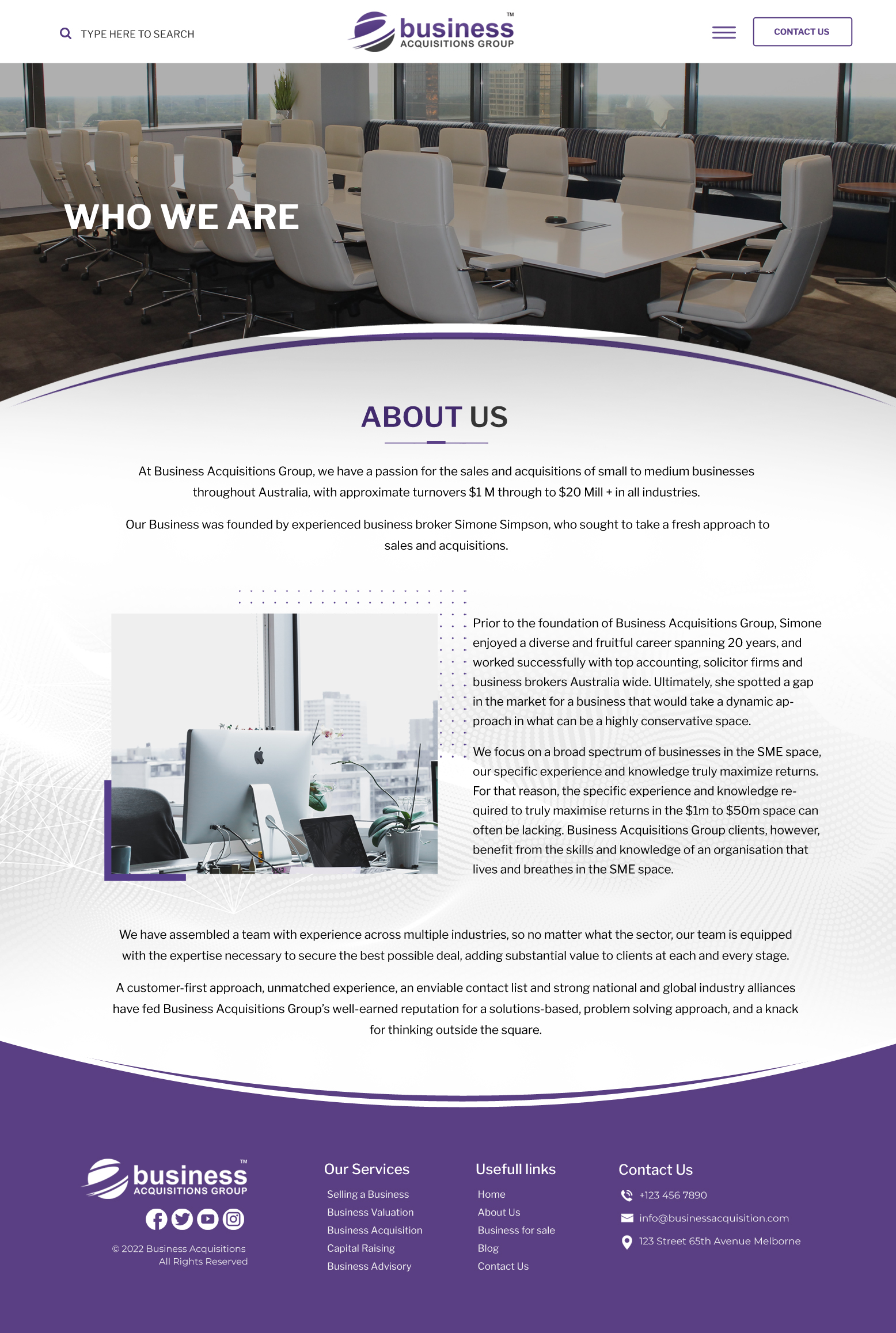 Diseño Web por Blue Sparrow para Business Acquisitions Group | Diseño #30135154