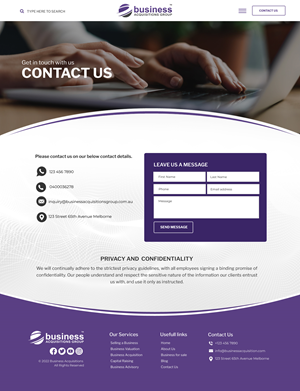 Web Design par Blue Sparrow pour Business Acquisitions Group | Design : #30135262