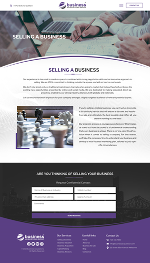 Web Design par Blue Sparrow pour Business Acquisitions Group | Design : #30135264