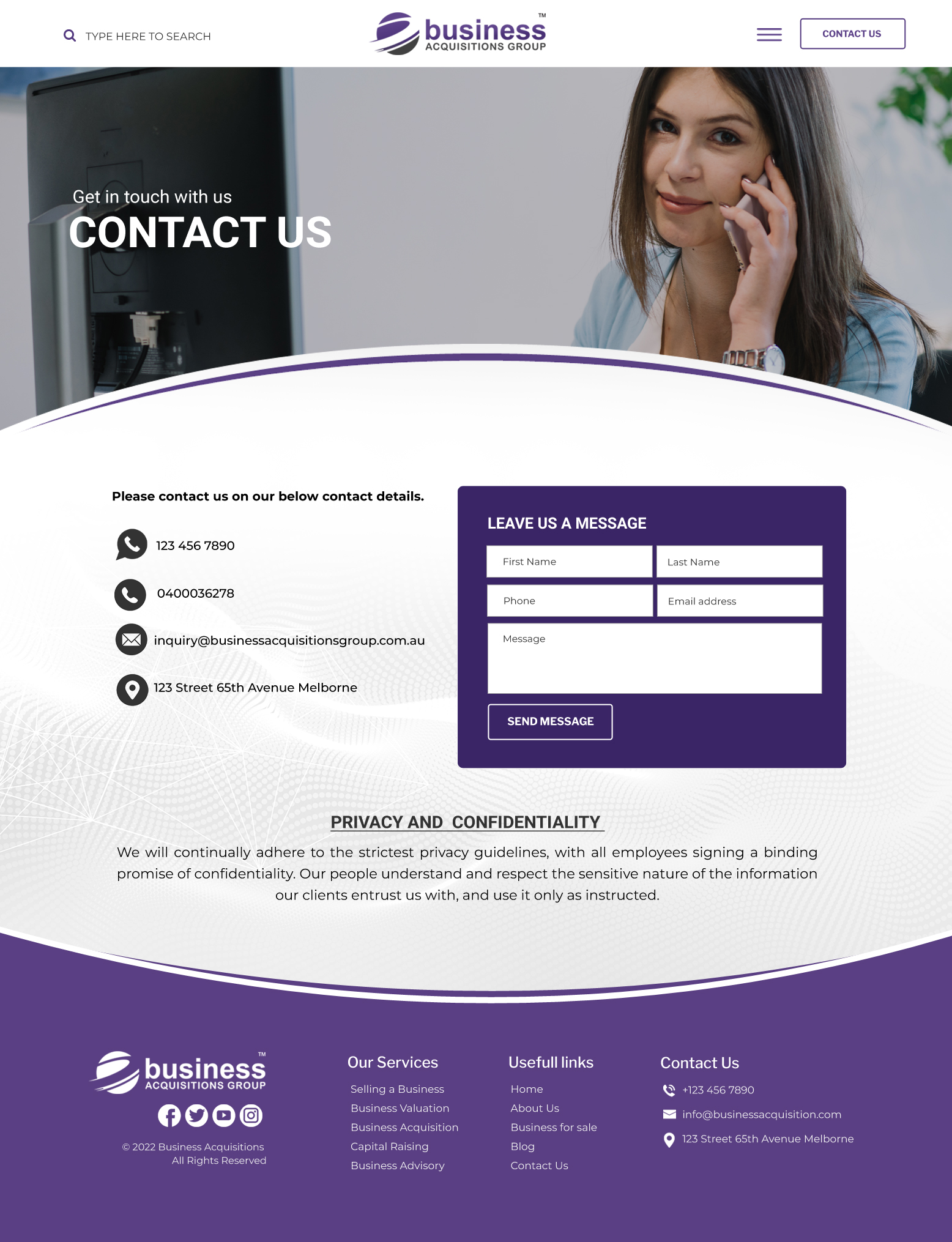 Web Design par Blue Sparrow pour Business Acquisitions Group | Design #30147723