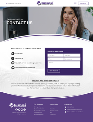 Web Design par Blue Sparrow pour Business Acquisitions Group | Design : #30147723