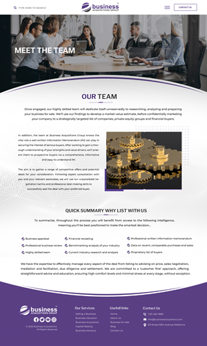 Web Design par Blue Sparrow pour Business Acquisitions Group | Design : #30147724