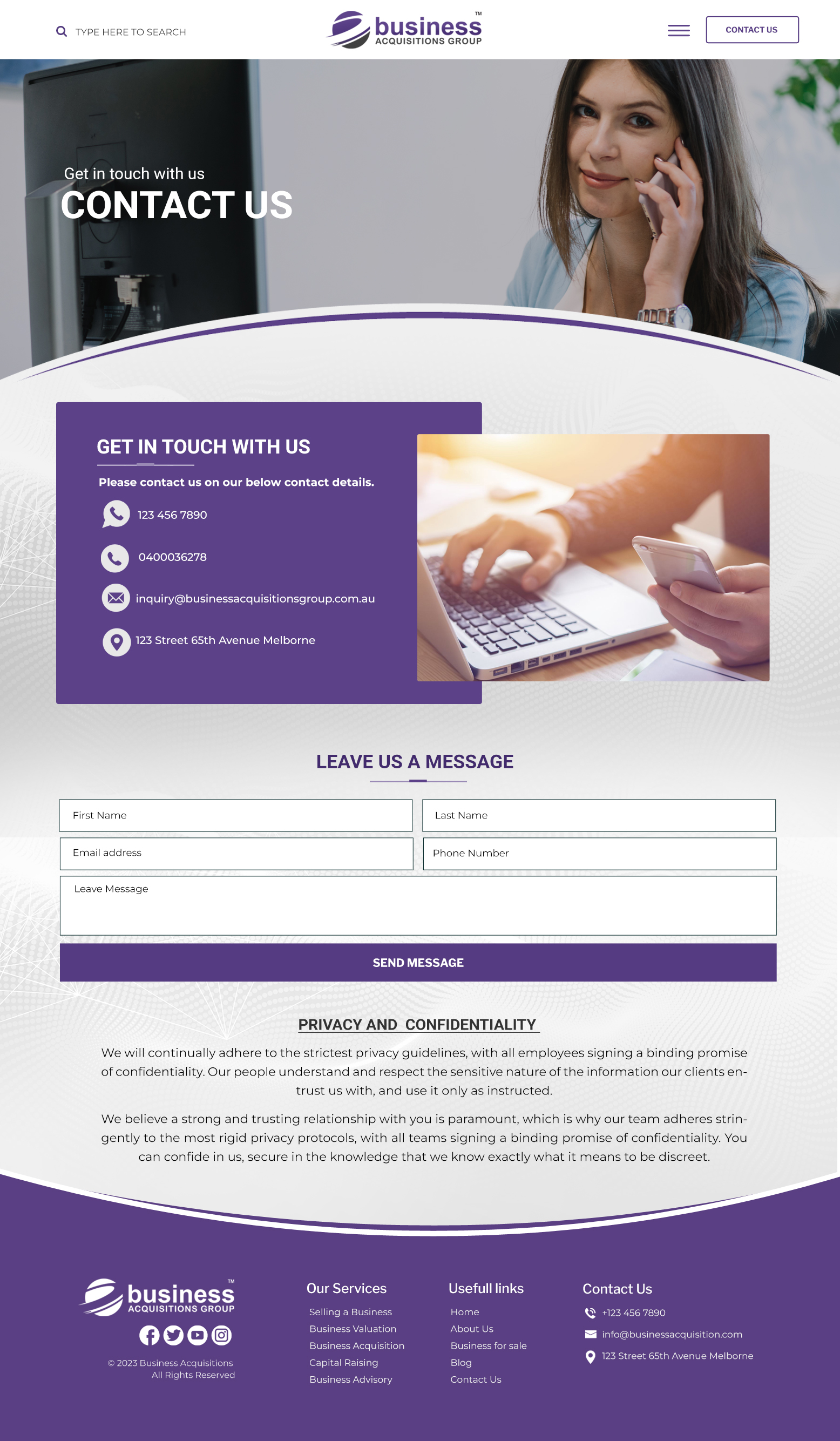 Diseño Web por Blue Sparrow para Business Acquisitions Group | Diseño #30427575