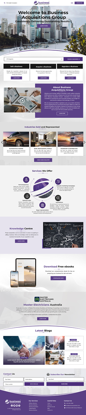 Web Design by Blue Sparrow for Business Acquisitions Group | Design: #30427621