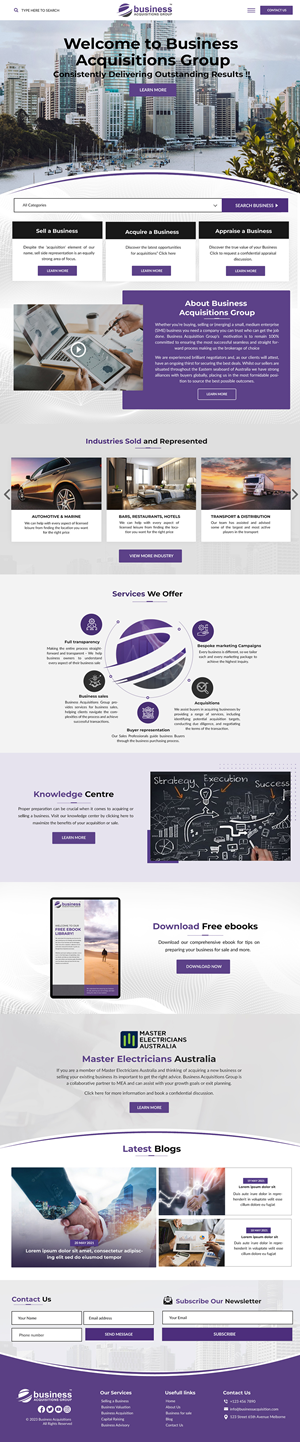 Web Design by Blue Sparrow for Business Acquisitions Group | Design: #30427844