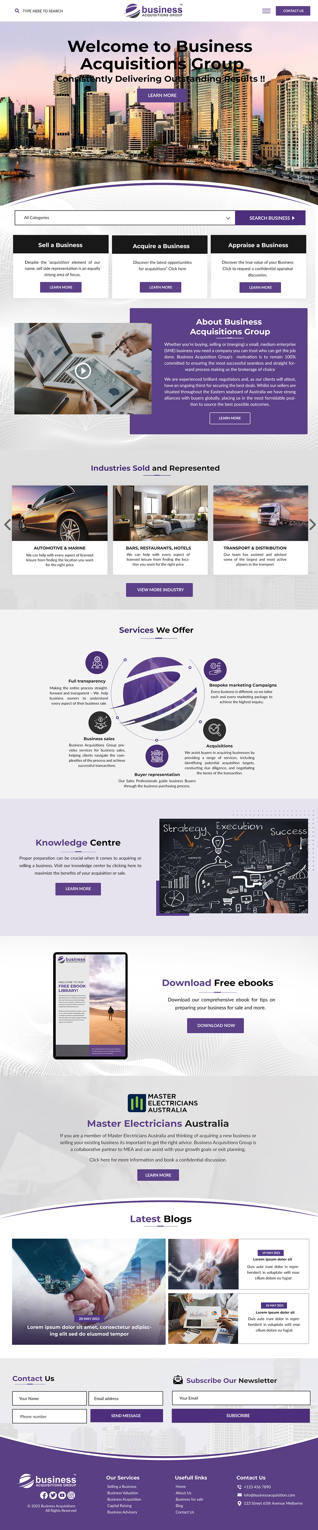 Web Design by Blue Sparrow for Business Acquisitions Group | Design #30429236