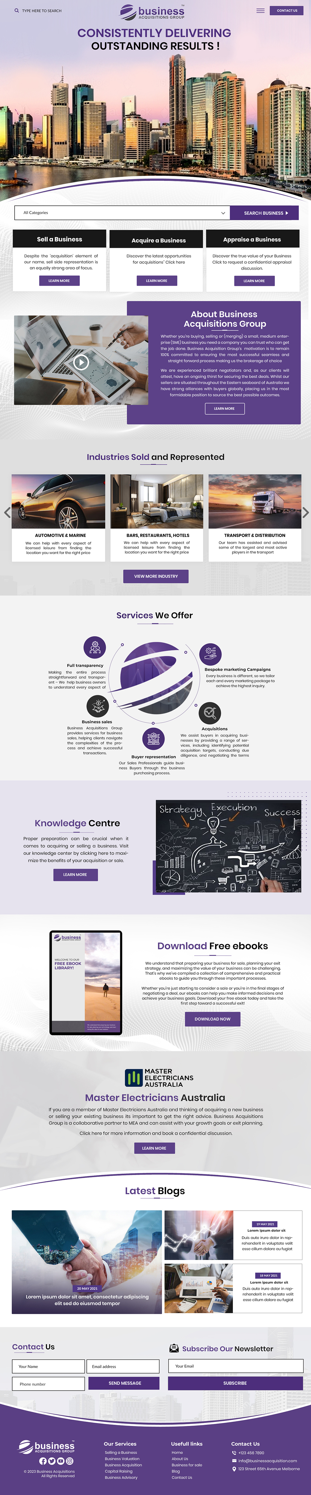 Web Design by Blue Sparrow for Business Acquisitions Group | Design #30439771