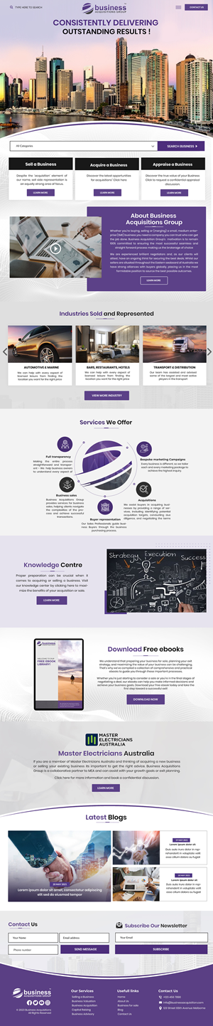 Web Design by Blue Sparrow for Business Acquisitions Group | Design: #30439771