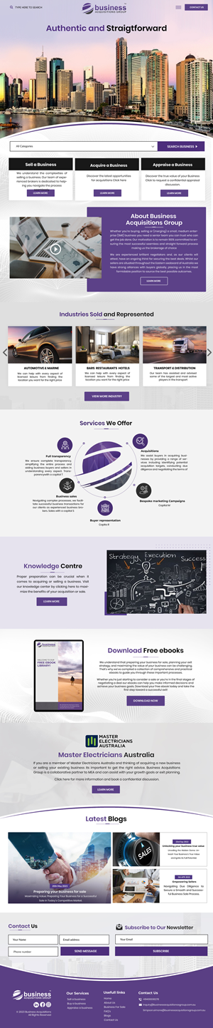 Web Design by Blue Sparrow for Business Acquisitions Group | Design: #30565255