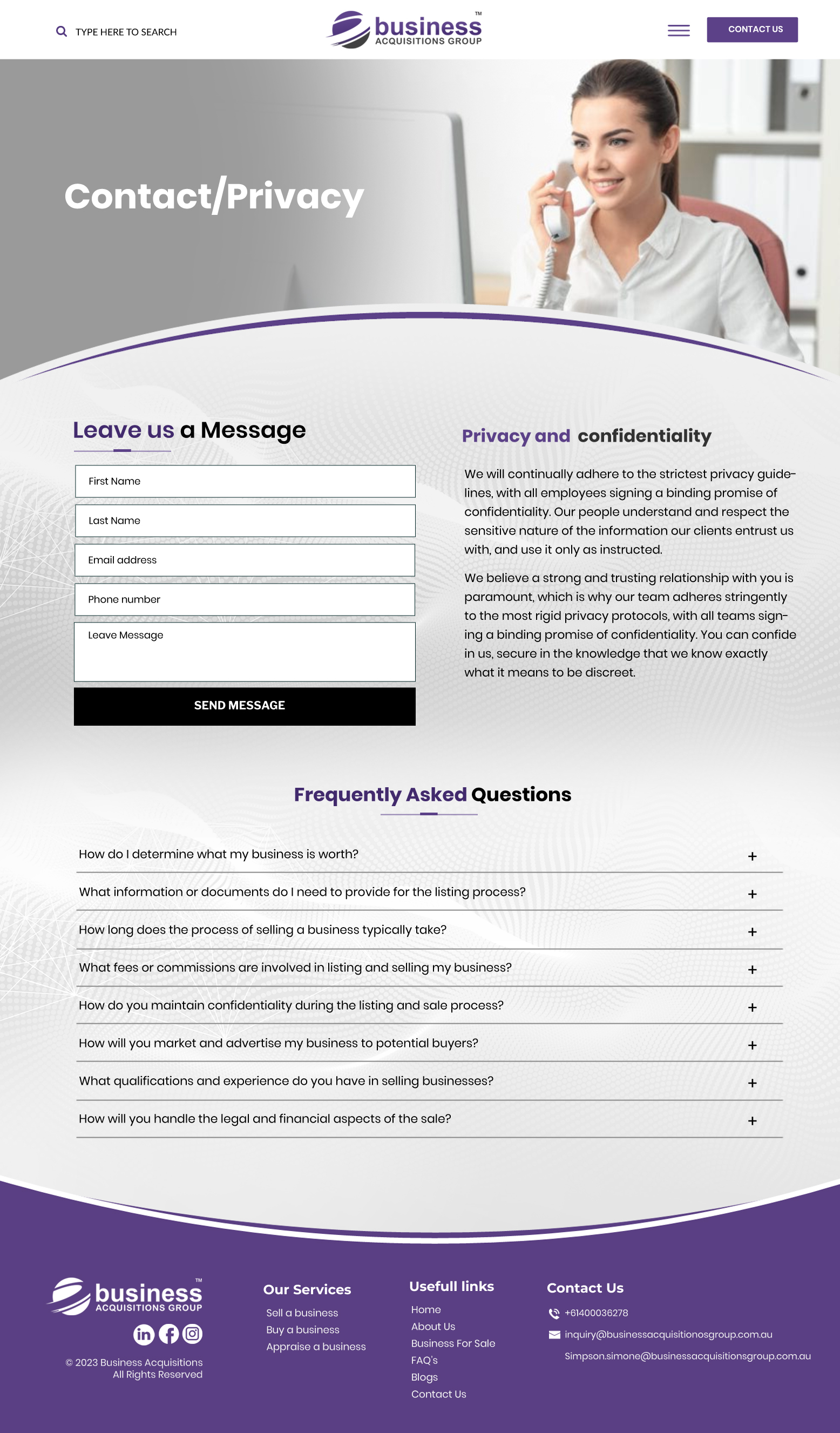 Web Design by Blue Sparrow for Business Acquisitions Group | Design #30565256