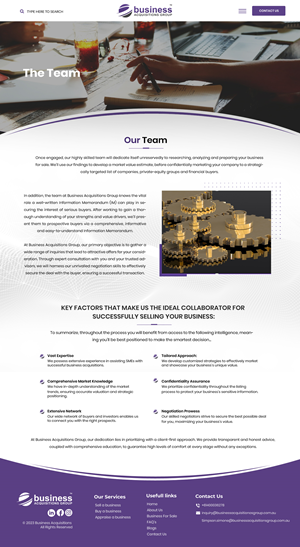 Web Design by Blue Sparrow for Business Acquisitions Group | Design: #30565284