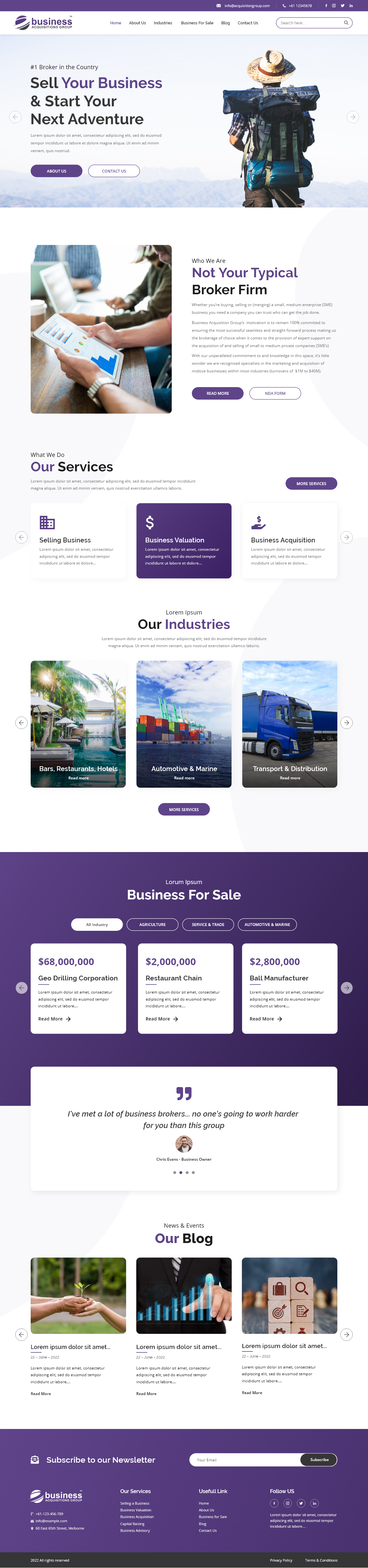 Web Design by Ruwa89 for Business Acquisitions Group | Design #28863706