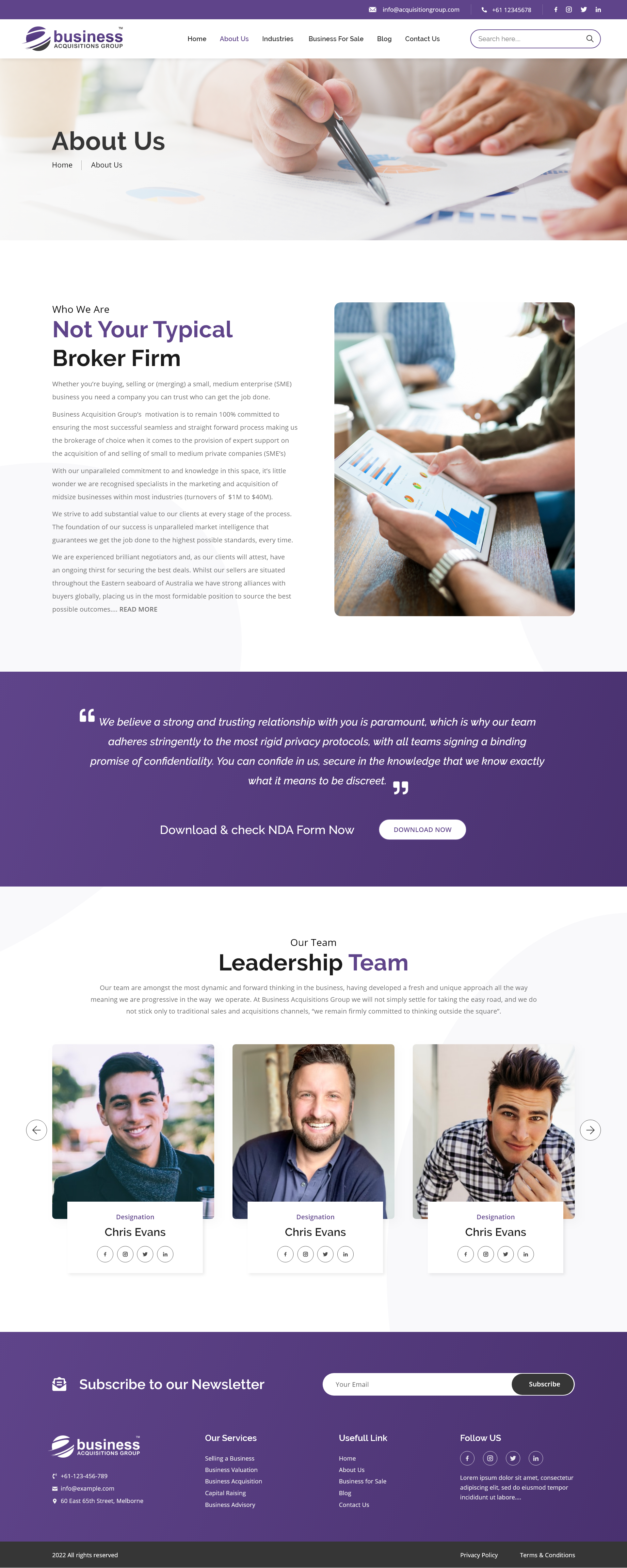Web Design by Ruwa89 for Business Acquisitions Group | Design #28864958