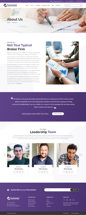 Web Design by Ruwa89 for Business Acquisitions Group | Design: #28864958