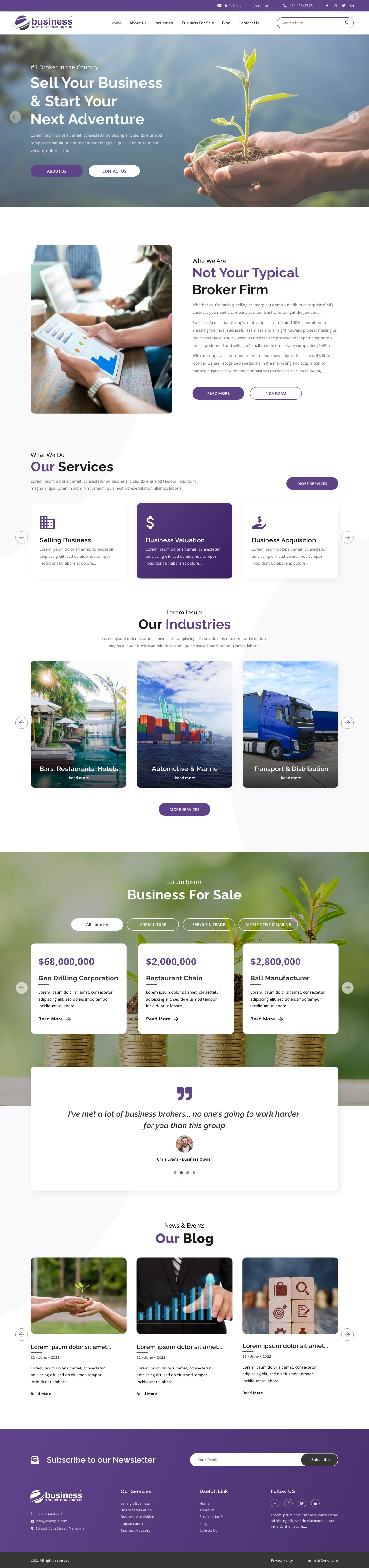 Web Design by Ruwa89 for Business Acquisitions Group | Design #28913945