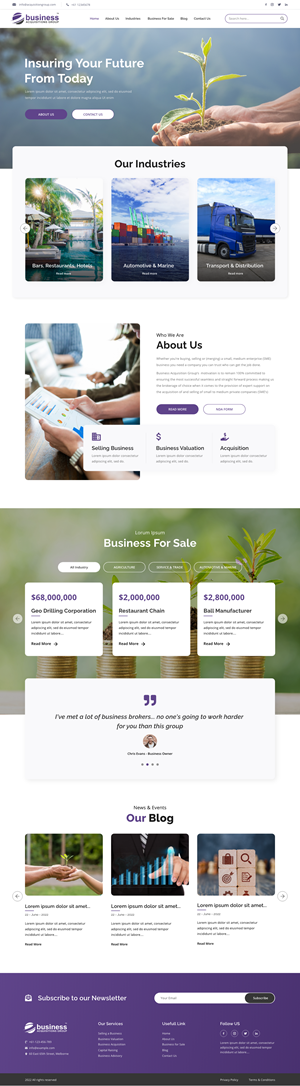 Web Design by Ruwa89 for Business Acquisitions Group | Design: #28913946