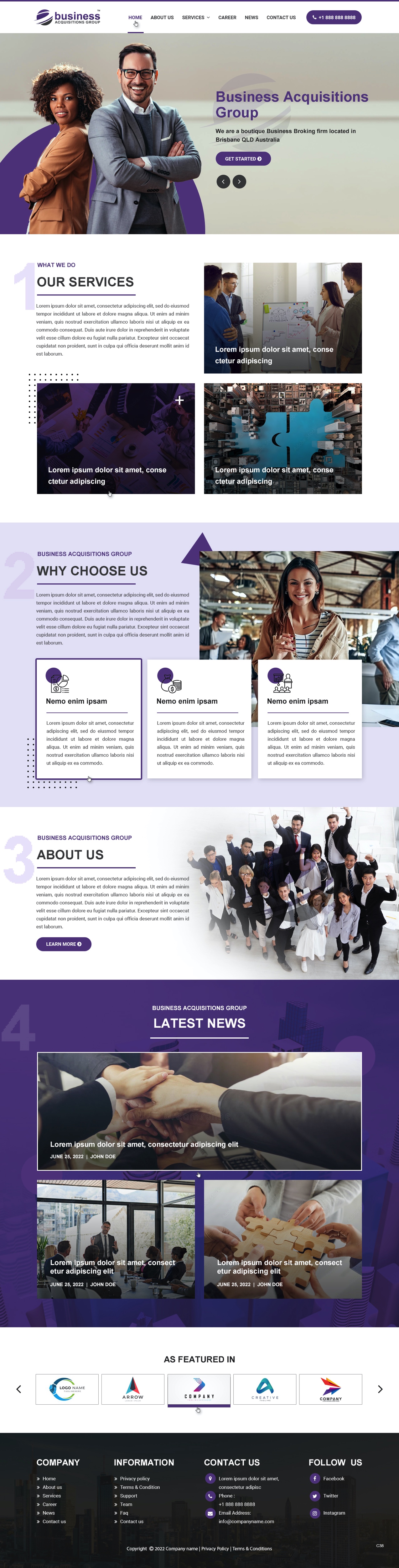 Web Design by pb for Business Acquisitions Group | Design #28815173