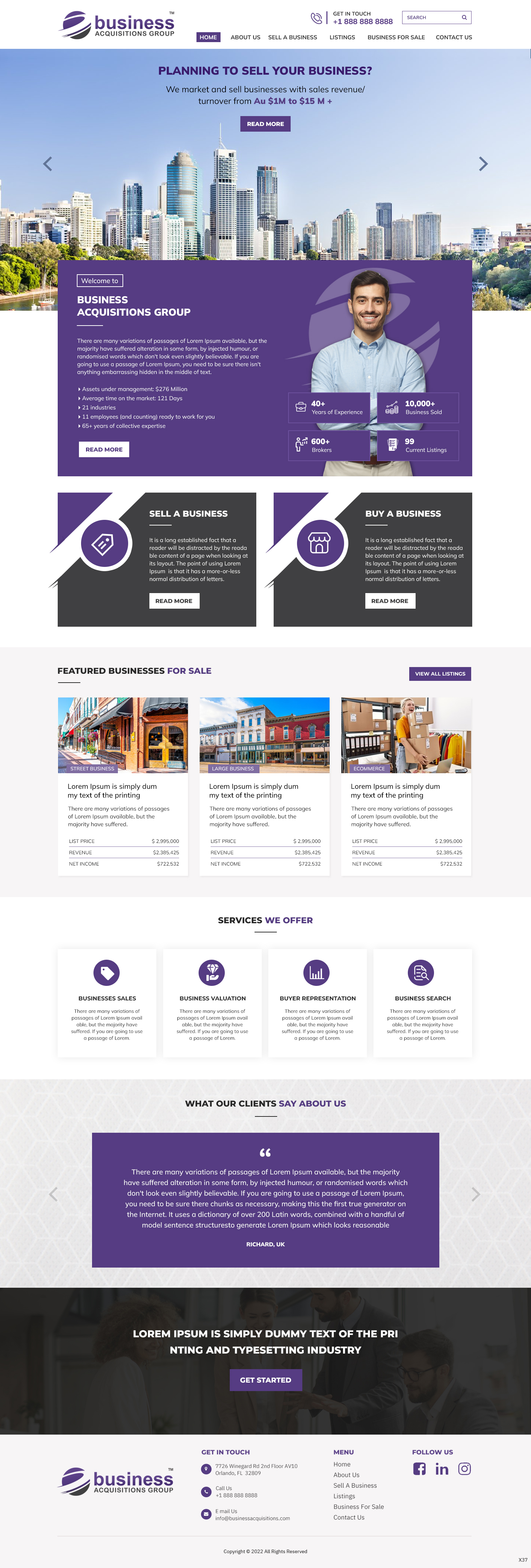 Web Design by pb for Business Acquisitions Group | Design #28815179