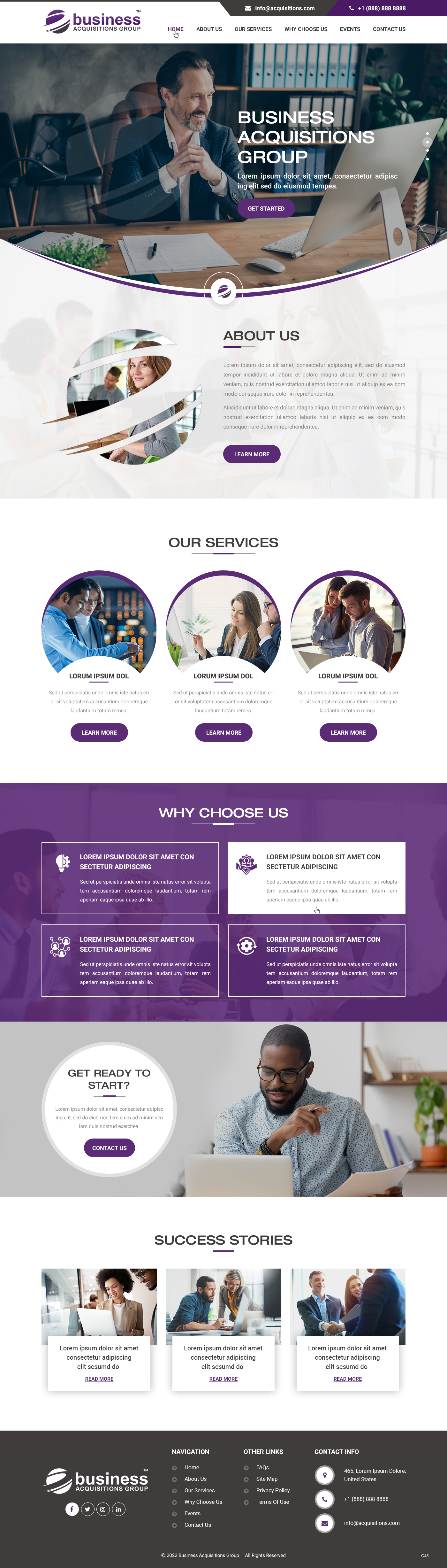 Web Design by pb for Business Acquisitions Group | Design #28815181