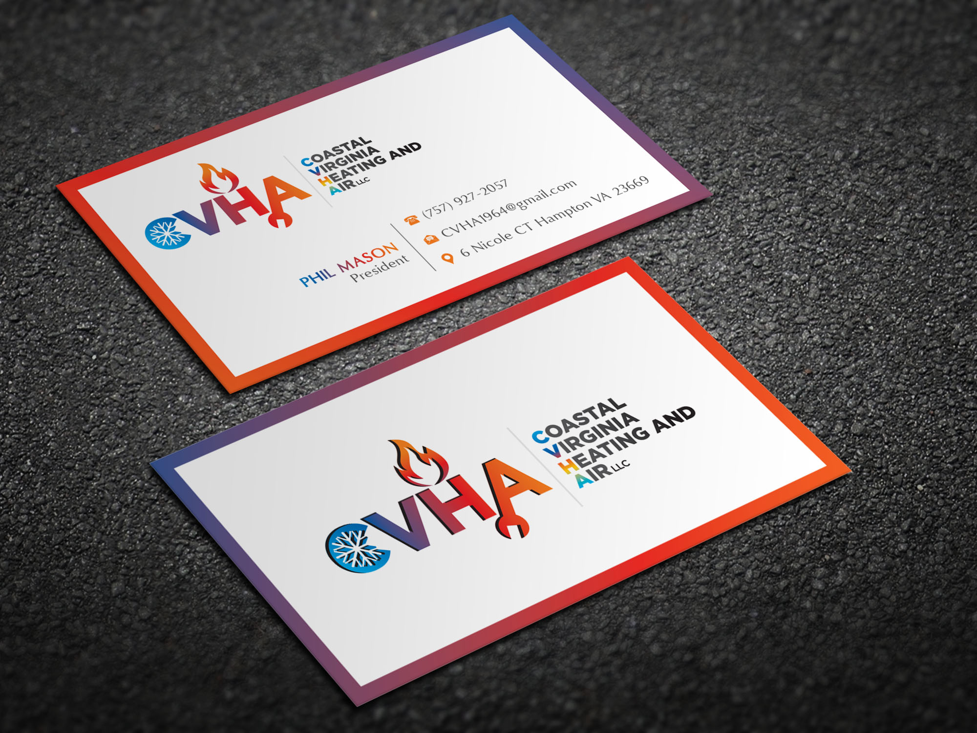 Business Card Design by Magic of Art for Coastal Virginia Heating and Air LLC  | Design #28825537