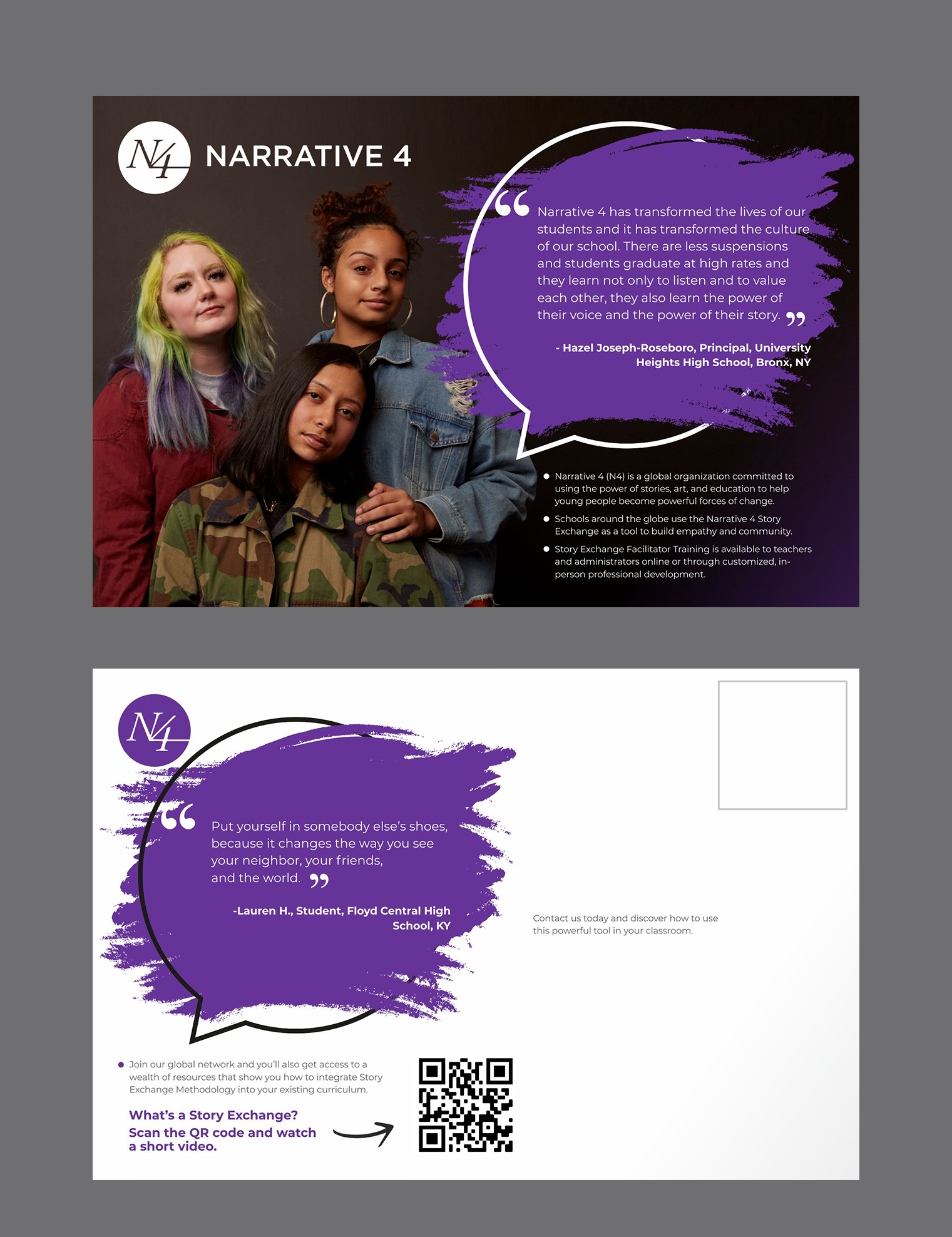 Postcard Design by KreativeMadz for Narrative 4 | Design #28831558