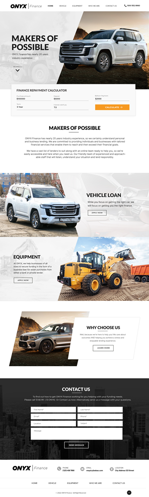 prestige web design for ONYX Finance | Web-Design von Blue Sparrow