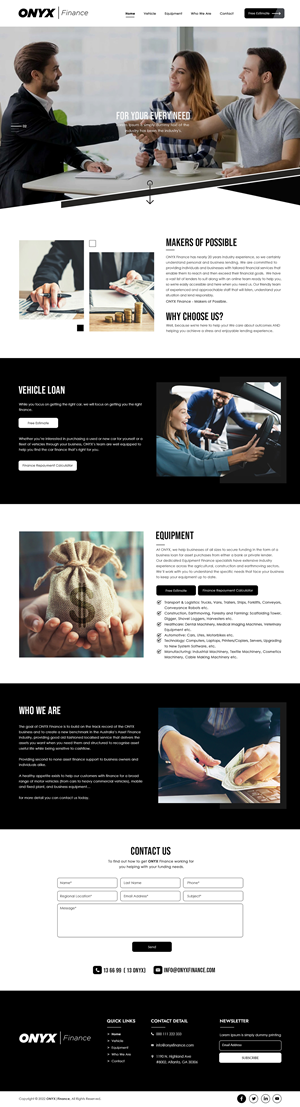 Web Design by bdesigner9 for ONYX | Design #28841940