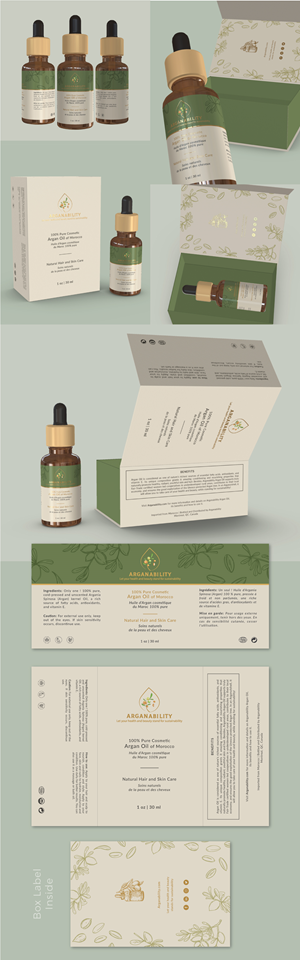 Label and packaging design for a cosmetic oil brand | Diseño de Empaque por raphis