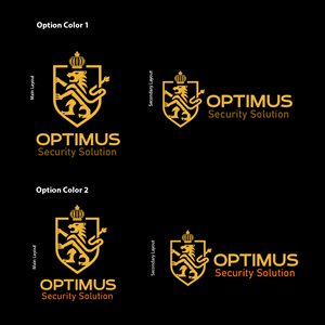 Company name. Optimus security solutions. Focus being on Optimus and the logo. Security solutions secondary | Logo Design by DeriMH