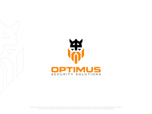 Company name. Optimus security solutions. Focus being on Optimus and the logo. Security solutions secondary | Logo Design by Zybs Graphics