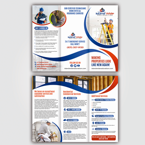 Tri fold flyer design for restoration company | Diseño de Flyer por Sun Creative