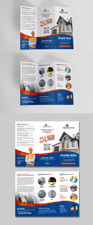 Tri fold flyer design for restoration company | Design de Flyer par ZeneFashions