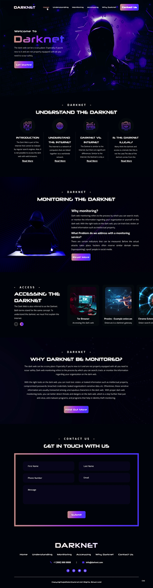 Website that informs user about the Darknet | Web-Design von pb