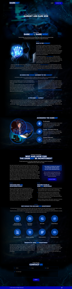 Website that informs user about the Darknet | Web-Design von Sbss