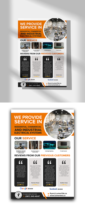 Flyer design needed for services offered and to show reviews from previous customers | Flyer-Design von ZeneFashions