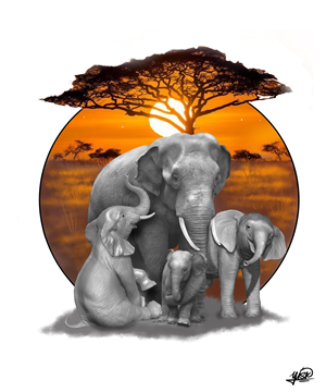 Elephant family Tattoo (Memorial for my dad that passed away 2 days ago) | Tattoo-Design von El Yisk 2
