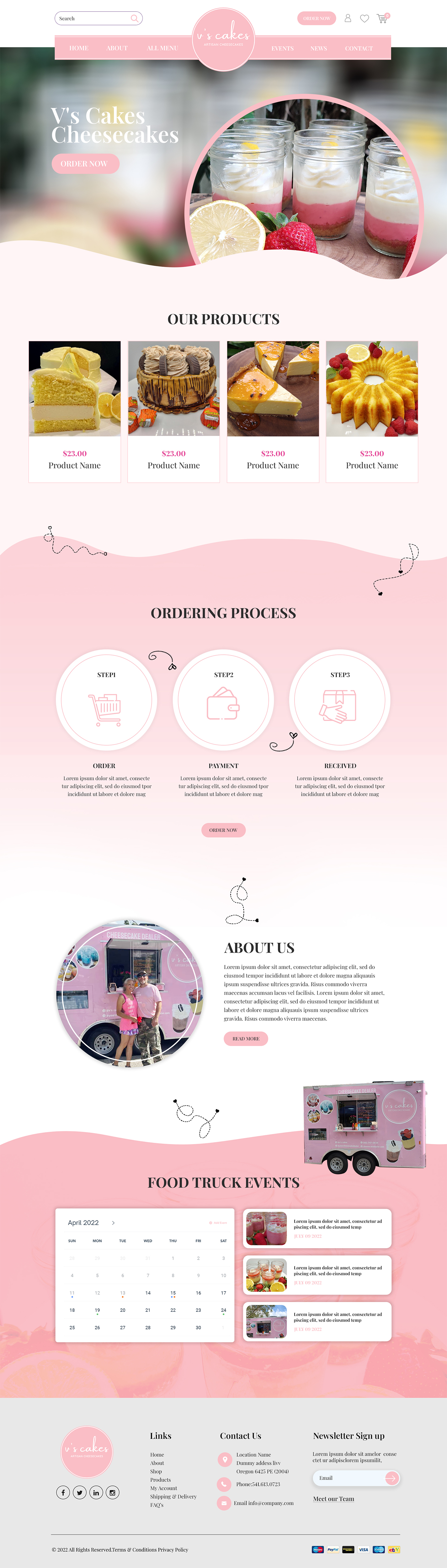 Web Design by MAHABA for V's Cakes Cheesecakes | Design #28852890