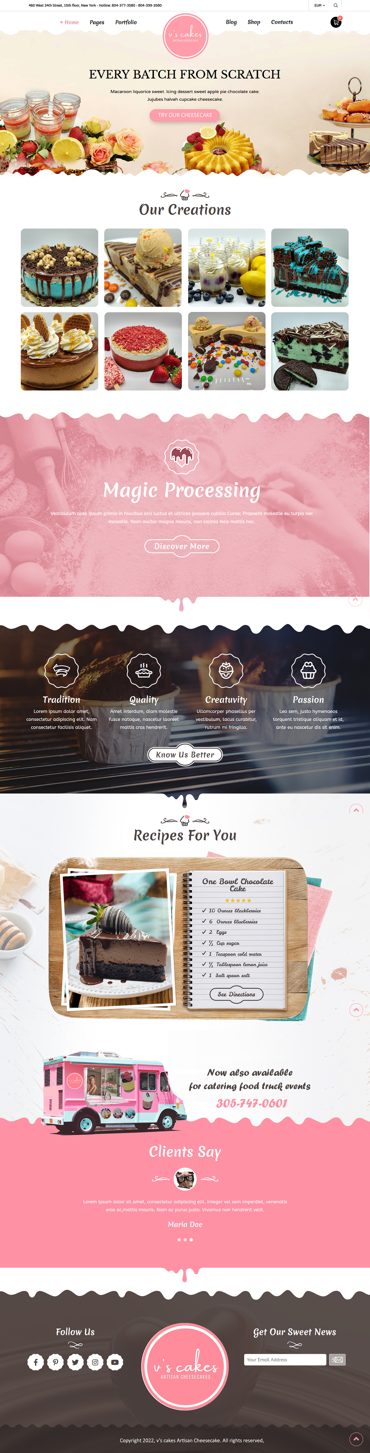 Web-Design von M79 für V's Cakes Cheesecakes | Design #28851894