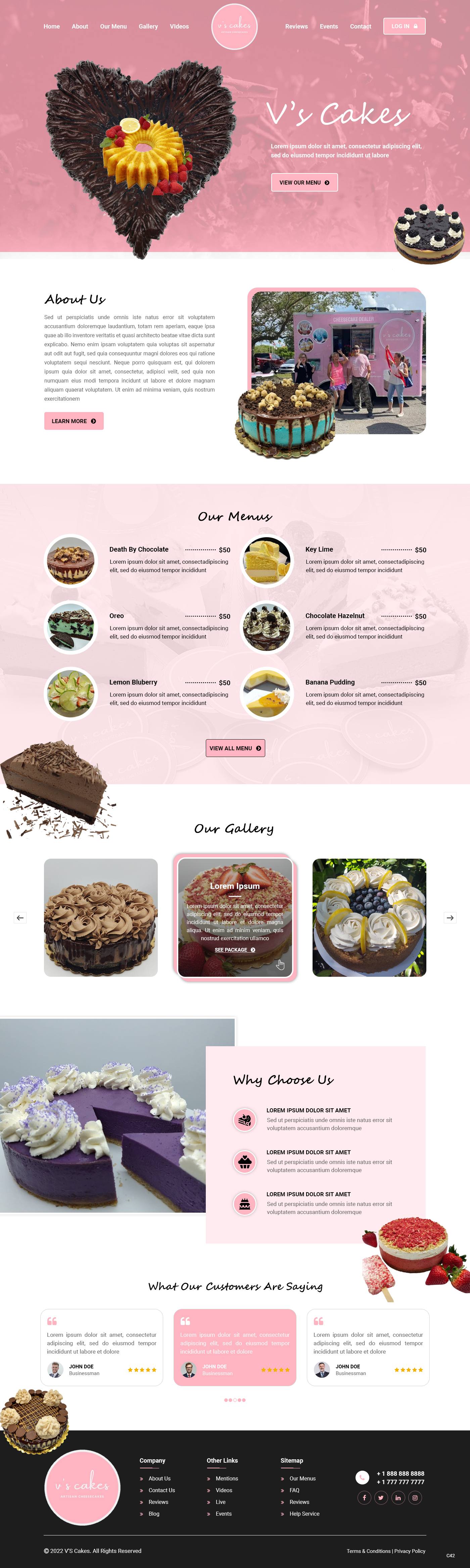 Diseño Web por pb para V's Cakes Cheesecakes | Diseño #28853181