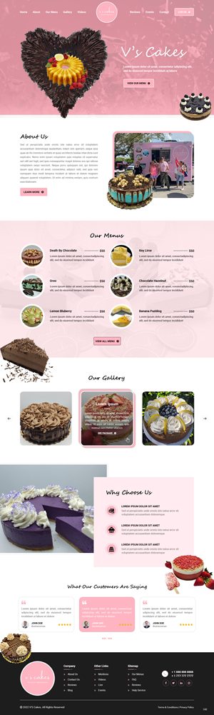 Diseño Web por pb para V's Cakes Cheesecakes | Diseño: #28853181