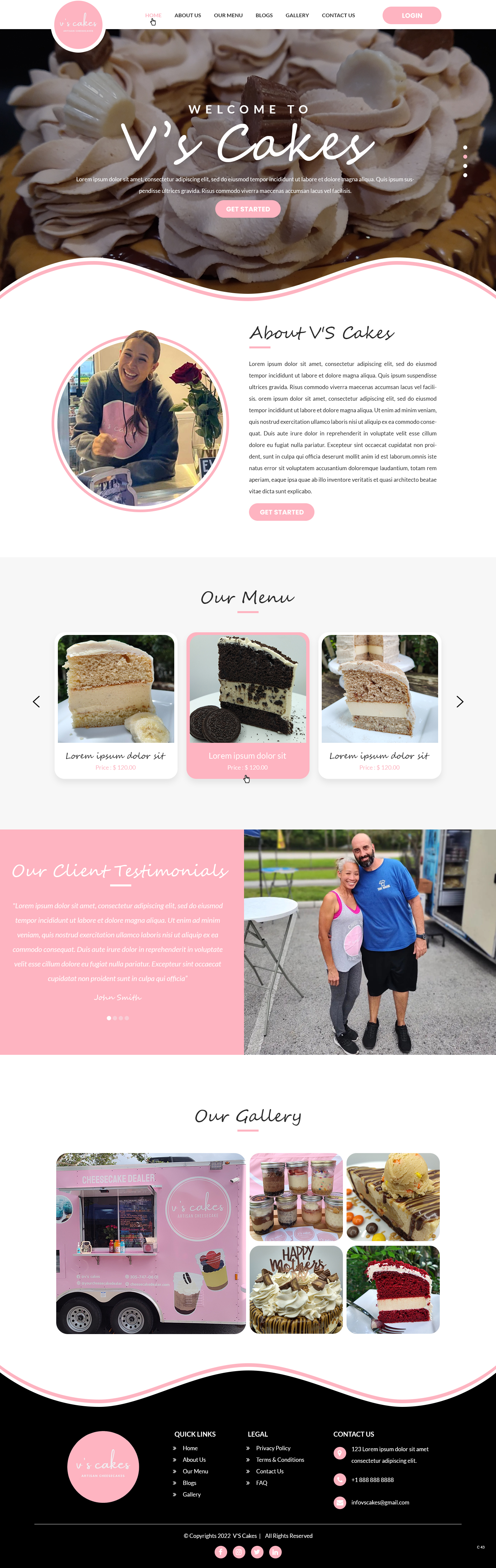 Web Design by pb for V's Cakes Cheesecakes | Design #28853182