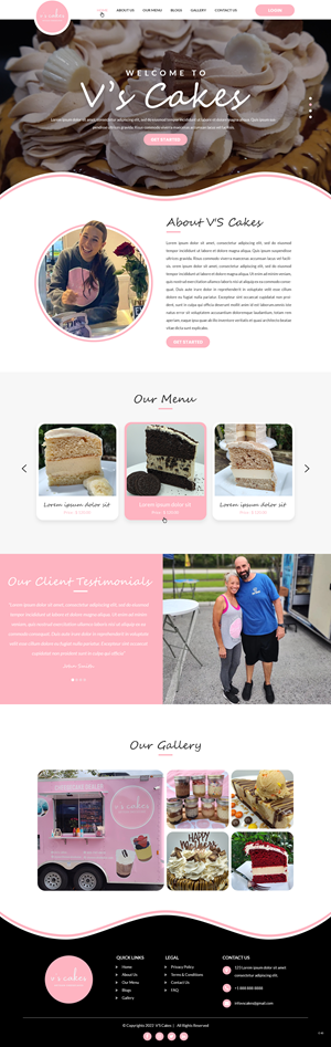 Diseño Web por pb para V's Cakes Cheesecakes | Diseño: #28853182
