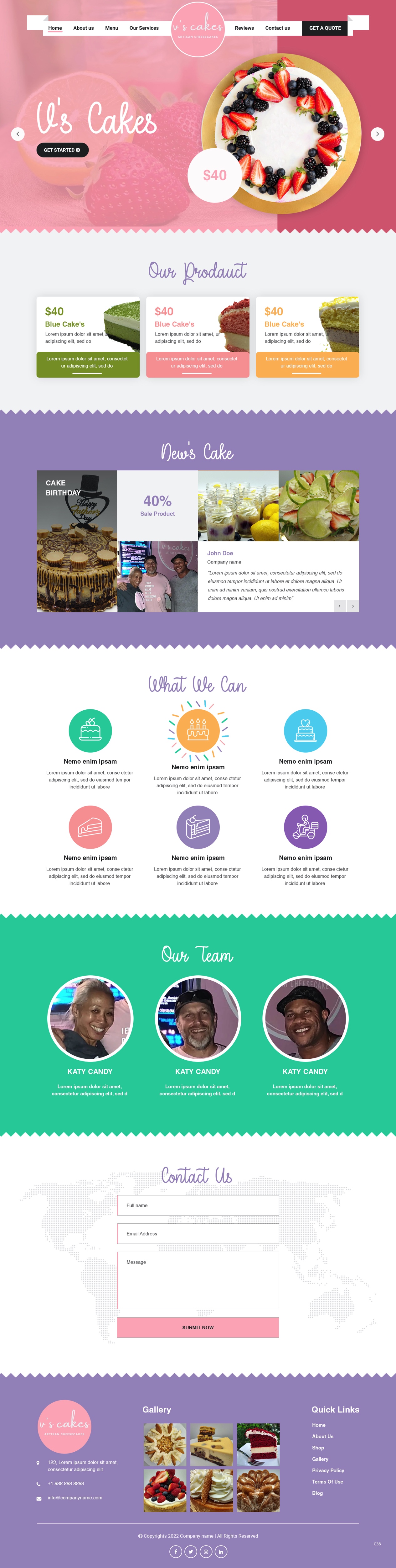 Web Design by pb for V's Cakes Cheesecakes | Design #28853183