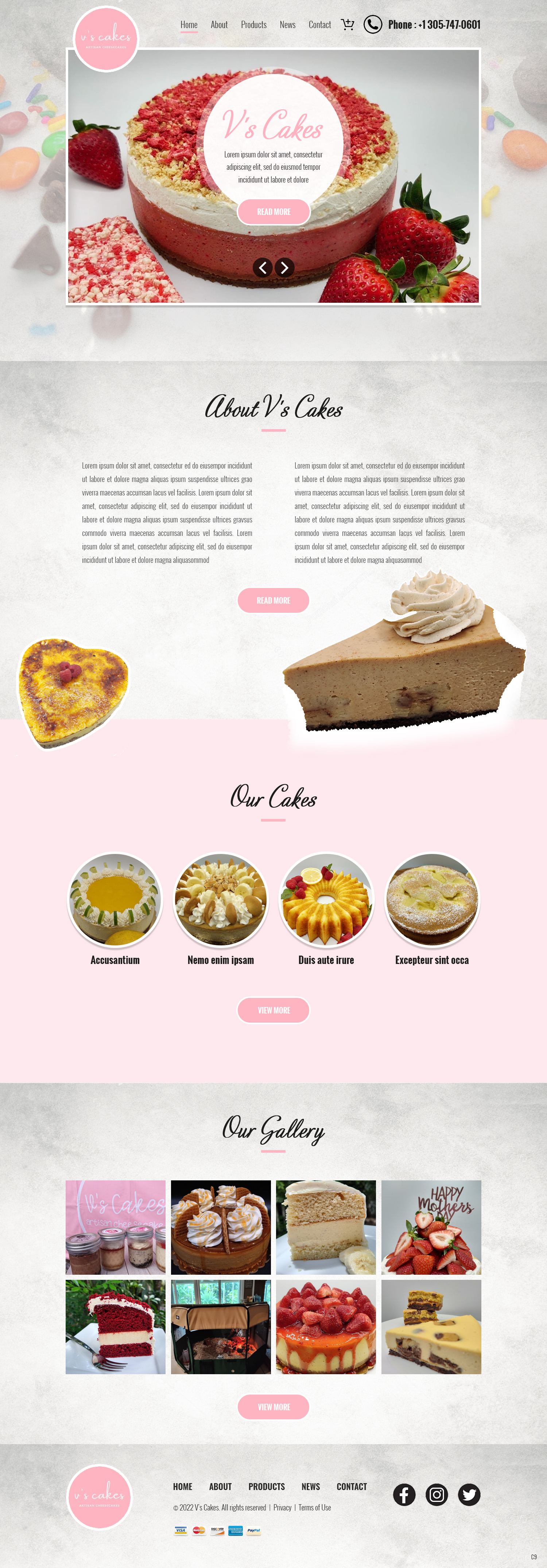 Diseño Web por pb para V's Cakes Cheesecakes | Diseño #28853184