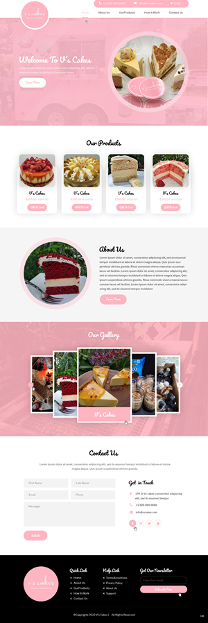 Diseño Web por pb para V's Cakes Cheesecakes | Diseño: #28853185