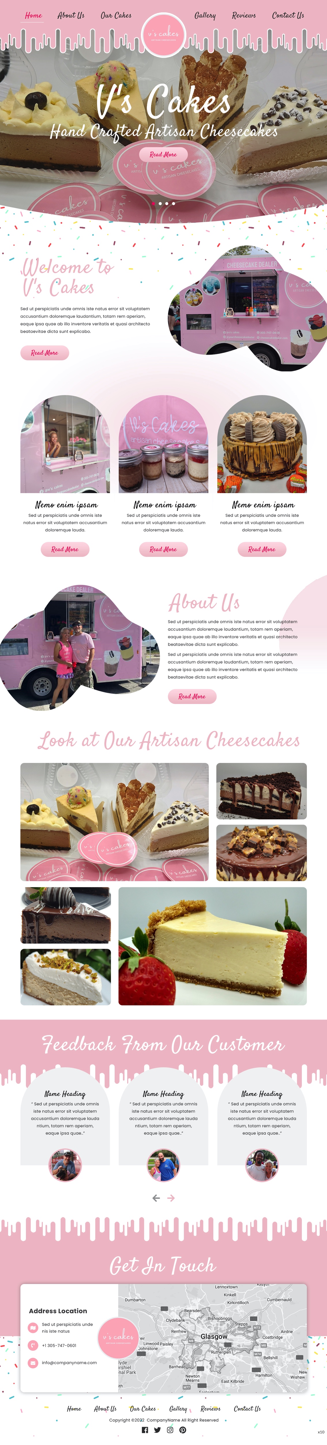 Diseño Web por pb para V's Cakes Cheesecakes | Diseño #28853186