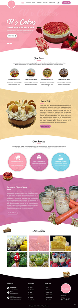 Diseño Web por pb para V's Cakes Cheesecakes | Diseño: #28853187