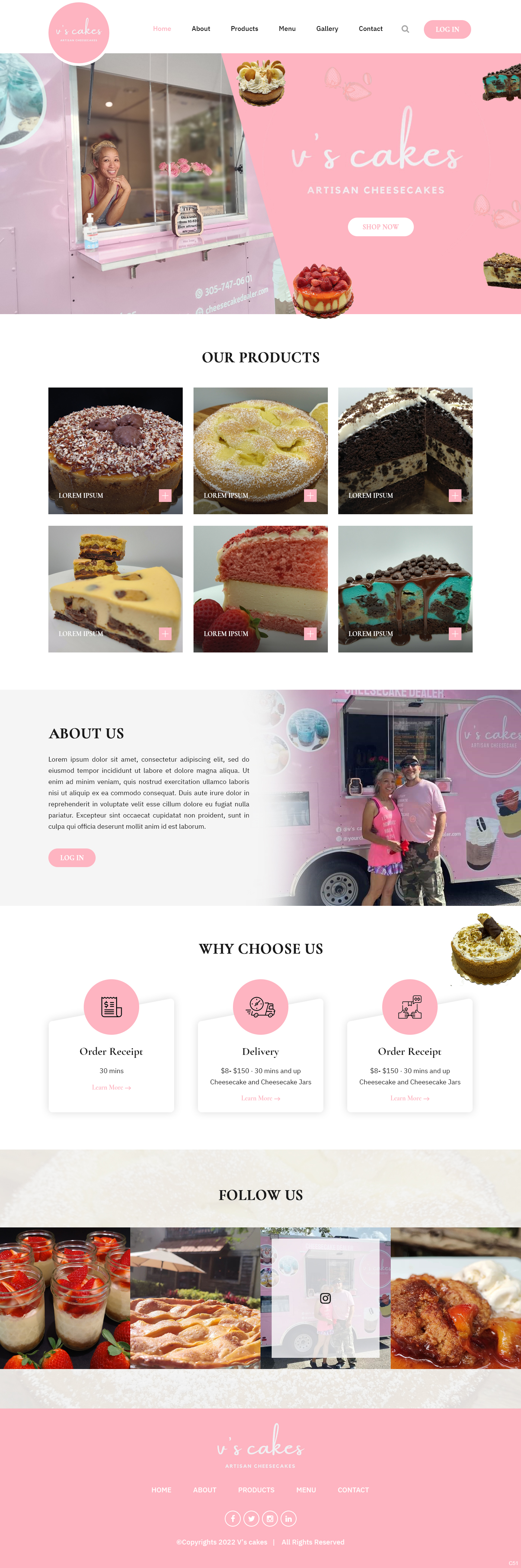 Web Design by pb for V's Cakes Cheesecakes | Design #28853188