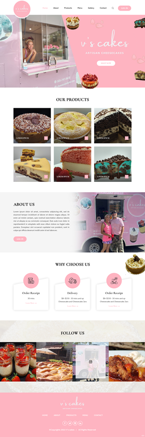 Diseño Web por pb para V's Cakes Cheesecakes | Diseño: #28853188